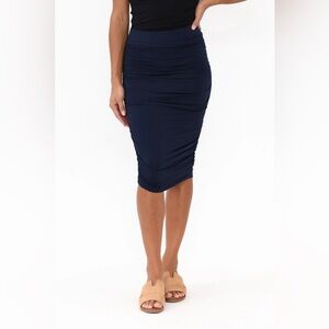 NWOT! Stitch Fix RENEE C | Alondra Ruched Pencil Skirt | Navy | Medium